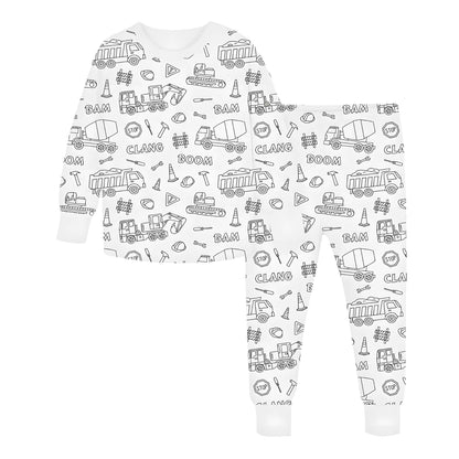 All Colorable Pajama Prints | Two Piece Set