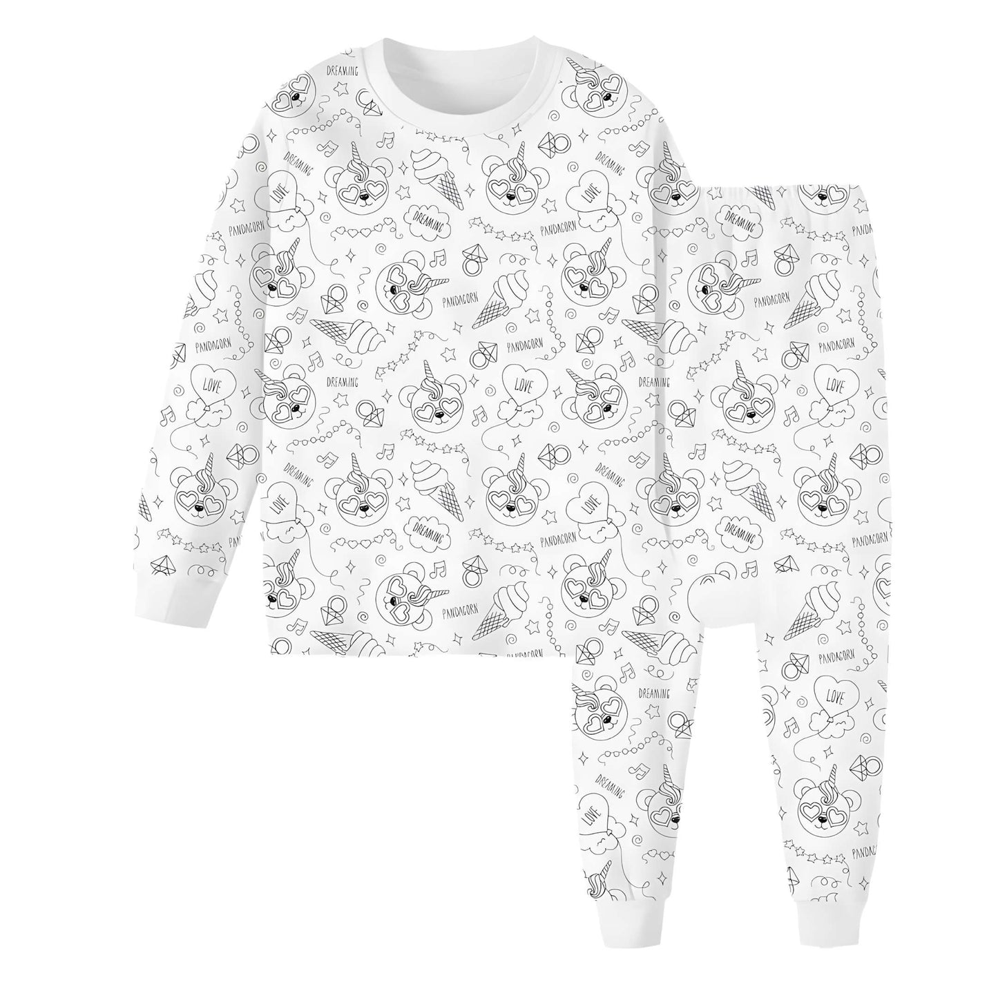 All Colorable Pajama Prints | Two Piece Set