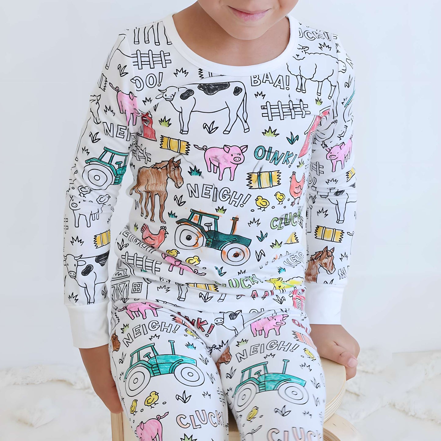 All Colorable Pajama Prints | Two Piece Set