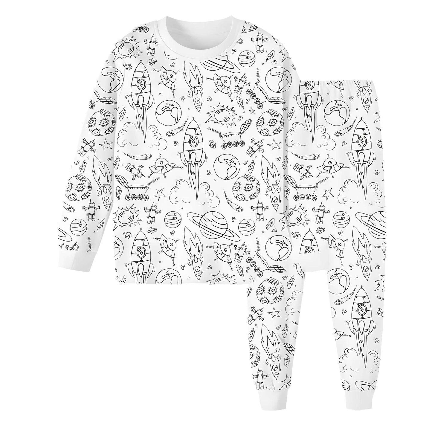 All Colorable Pajama Prints | Two Piece Set