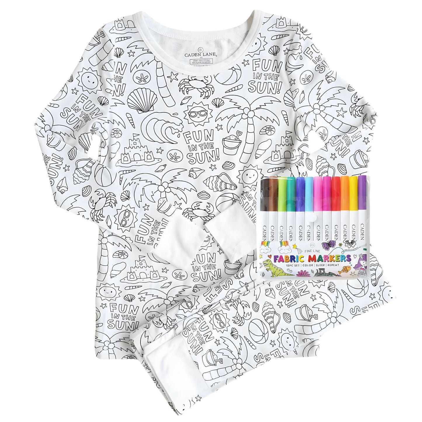 All Colorable Pajama Prints | Two Piece Set