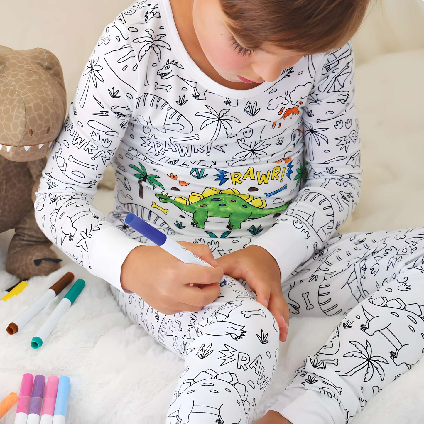 All Colorable Pajama Prints | Two Piece Set