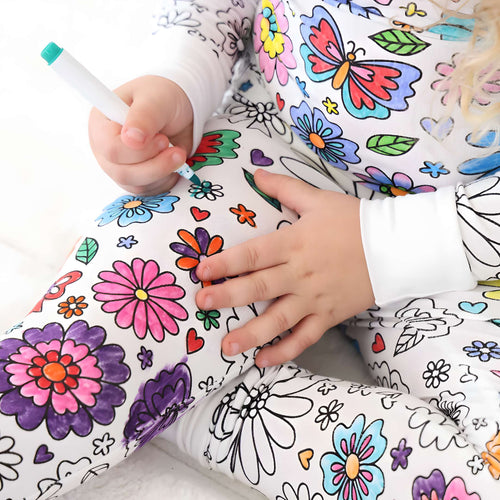 All Colorable Pajama Prints | Two Piece Set