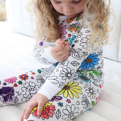 All Colorable Pajama Prints | Two Piece Set