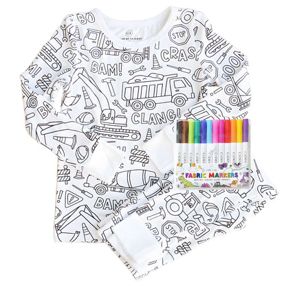 All Colorable Pajama Prints | Two Piece Set