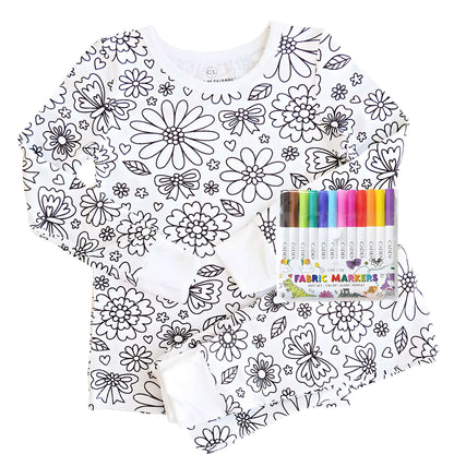 All Colorable Pajama Prints | Two Piece Set