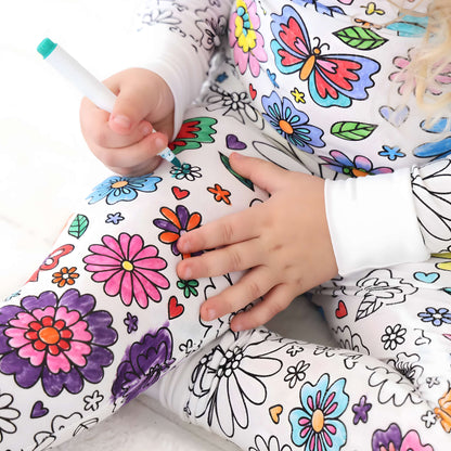 All Colorable Pajama Prints | Two Piece Set