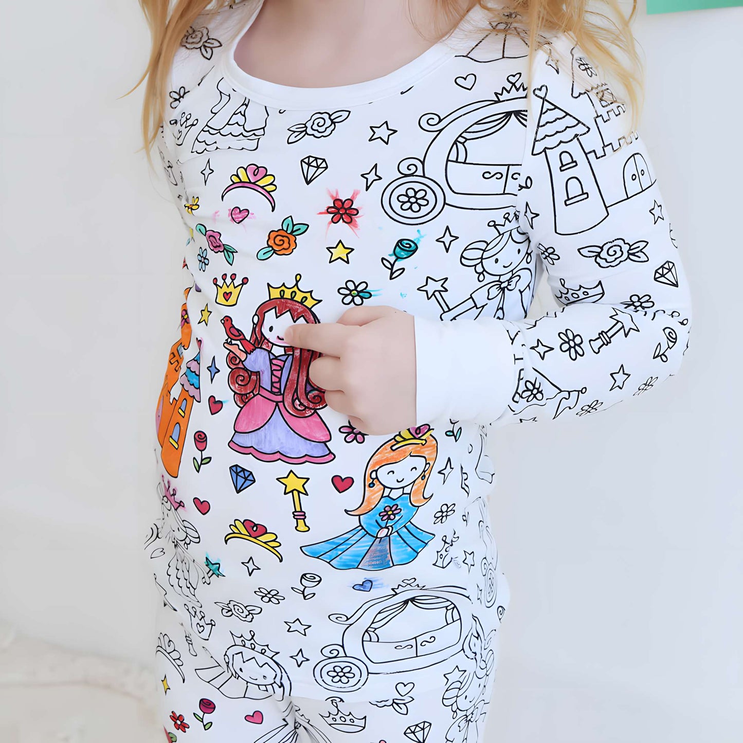 All Colorable Pajama Prints | Two Piece Set