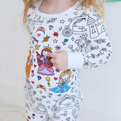 All Colorable Pajama Prints | Two Piece Set