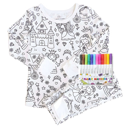 All Colorable Pajama Prints | Two Piece Set