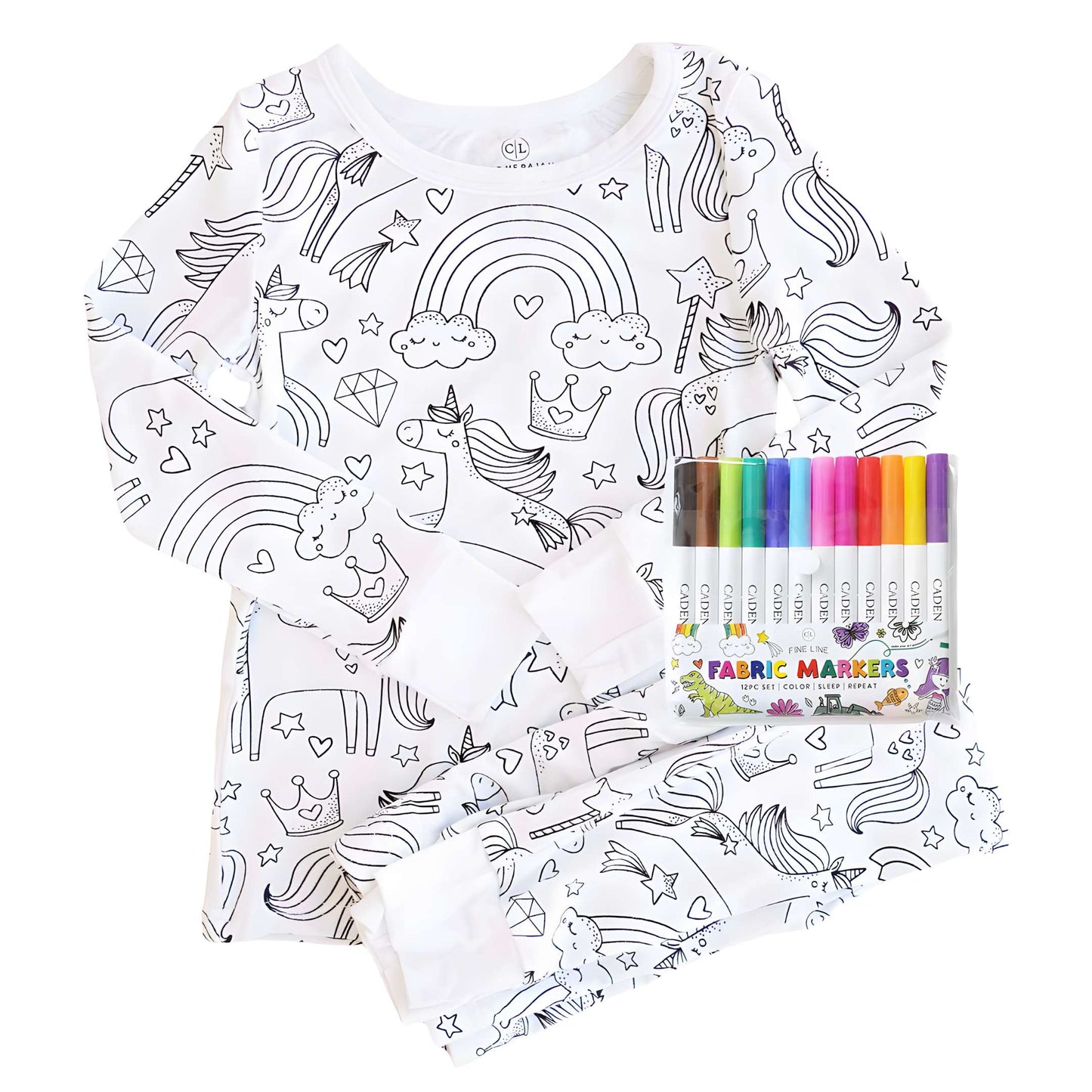 All Colorable Pajama Prints | Two Piece Set